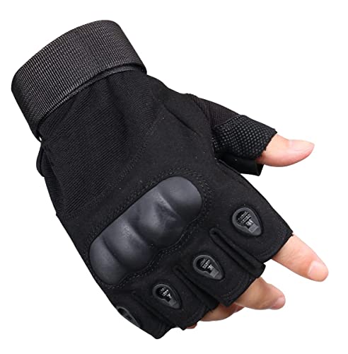 ZaySoo Black Cycling Gloves with Leather Knuckles - Image 5