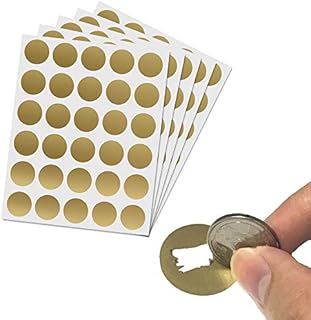 2.5 cm Scratch Off Stickers, Round Circle Gold, Pack of 150