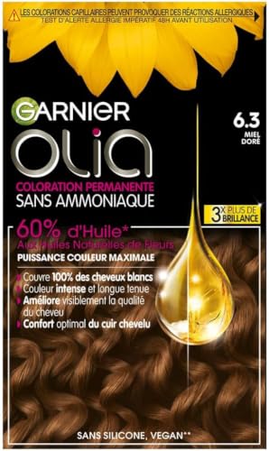 Garnier Olia Coloration Permanente Sans Ammoniaque Miel Doré 6.3 Huiles