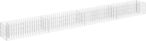 vidaXL Gabion - Maceta elevada para pared, jardín, césped, patio, jardín, jardín, jardín, jardín, jardín, flores, acero galvanizado, 35.4 x 35.4