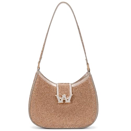 Image of BBTT.ful Rhinestone Evening Handbags Sparkling Crystal Purse Daily Casual Shoulder Bag