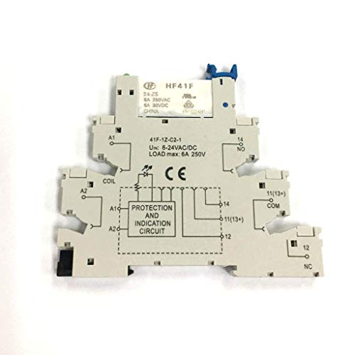 POFET Ersatz Hongfa HF41F PCB Relaishalterung 5 PIN Relaisbuchse 6-24V AC/DC 6A 41F-1Z-C2-1 Industriezubehör