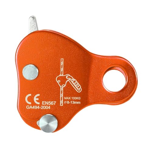 RNXRZANK Climbing Rope Grab Fall Arrester Protection Adjuster for Downhill Arborist Exploring, Orange