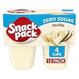 Snack Pack Sugar-Free Vanilla Pudding Cups, 4 Count, 12 Pack