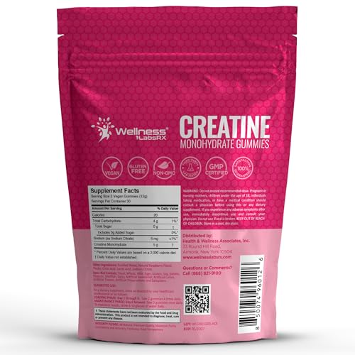 Image of Creatine Gummies 5000mg, 30 Servings Creatine Monohydrate Gummies - Third-Party Tested Creatine for Women, Raspberry Flavor Creatine for Men, Muscle Growth, Strength, and Recovery - Pack of 1