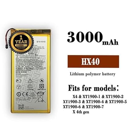 Image of HX40 Battery for Motorola X4 XT1900-1, XT1900-2, XT1900-3, XT1900-4, XT1900-5, XT1900-6, XT1900-7 Battery with 1 Year Warrant**** (X194)