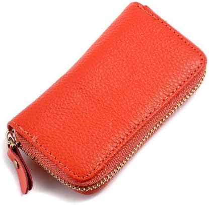 Leather Card Holder Car Key Case, Zipper Wallet for Men, Black