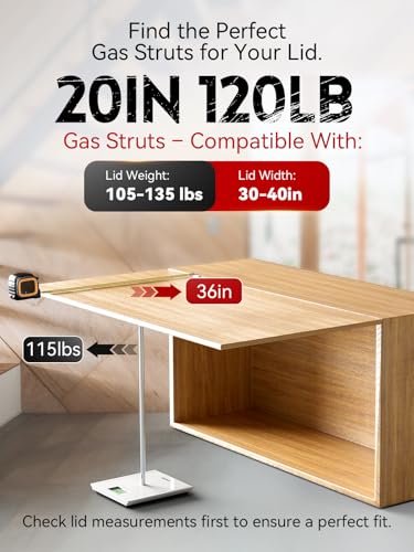 image for Vepagoo Gas Struts 20 Inch 120Lb/534N Shock with Mounting Brackets, RV