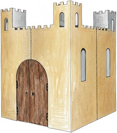 Easy Playhouse Cardboard Blank Castle – Kids Fort for Indoor & Outdoor Art