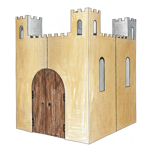 Easy Playhouse Cardboard Blank Castle - Kids Fort for Indoor & Outdoor Art