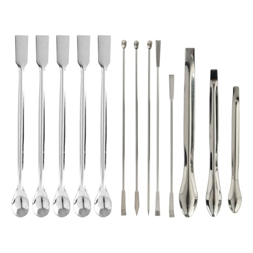 Lot de 13 spatules de laboratoire en acier inoxydable - Spatules de laboratoire - Spatules d'échantillonnage - Longue cuillère d'échantillonnage – vue 7