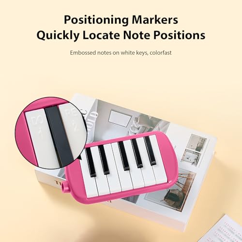 Btuty 12 Key Melodica Instrument with Tube, Piano Keyboard Melodica, Portable Harmonica Keyboard Melodica Instrument for Beginners, Compact Melodica with Mouthpiece, C Major
