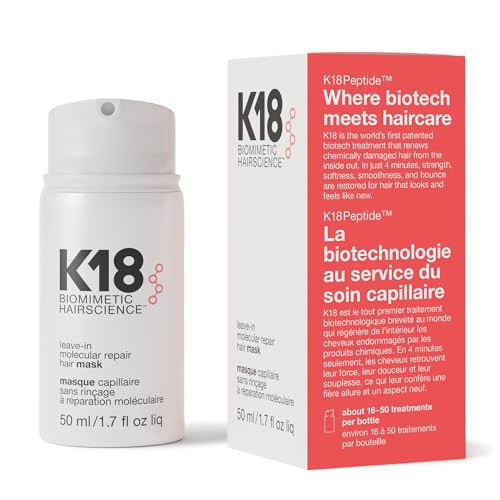 K18 Leave-In Molecular Repair Hair Mask, Patented, Lasting Repair...