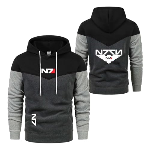 UZVKAVJP Sudadera con Capucha Gráfica para Hombre Ropa Deportiva para N..7 Sudadera Cómoda Sudadera con Capucha De Manga Larga Abrigo De Primavera Y Otoño Chaqueta-HeiS||XXL