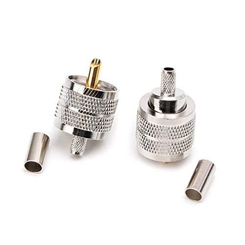 VOANZO Pack of 5 PL259 PL-259 UHF Male Crimp Coax Connectors RF Adapter for RG58 LMR195 Low Loss Coaxial Cable - Image 2