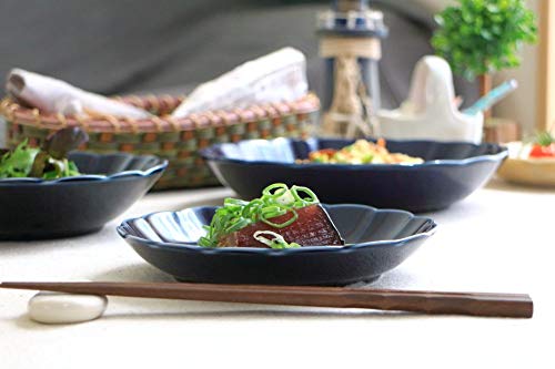 Amazon｜cerapockke 菊型ナス紺釉 取り皿 16.5cm 国産 美濃焼 5.0皿 5