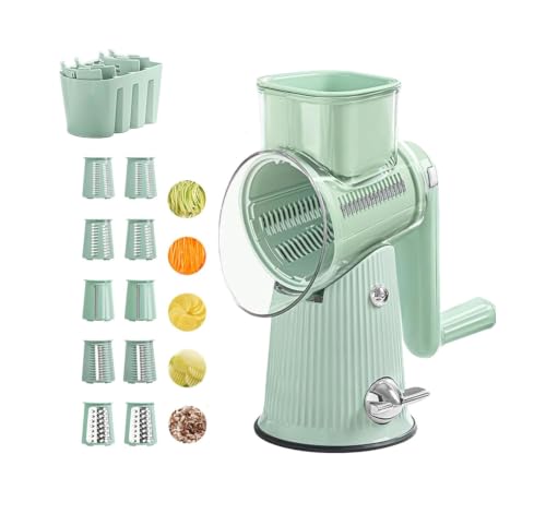 Rallador rotatorio 5 en 1 para cocina verde miniatura 1