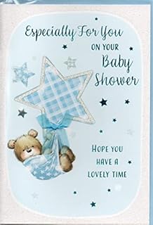 Baby Shower Card ~ with Special Wishes As You Celebrate Your Baby Shower ~ Card for The Mum to be ~ Boy Design