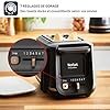 Tefal Grille-pain 2 fentes, Pinces Magnétiques, 7 niveaux de dorage, Tiroir ramasse-miettes amovible, Grandes commandes, Fonction surélévation, Includeo, Noire, TT533811