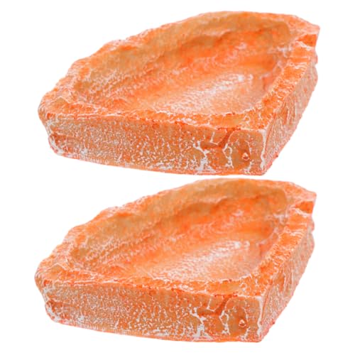 YARNOW 2 個爬虫類水皿フードボウル樹脂フトアゴヒゲトカゲ食品フィーダーテラリウム給餌ボウル