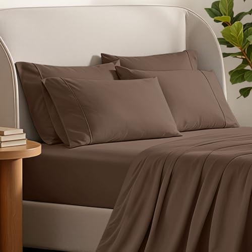 Image of Bare Home Microfiber King Size Pillowcases - 4 Pack, Cocoa, 20x40