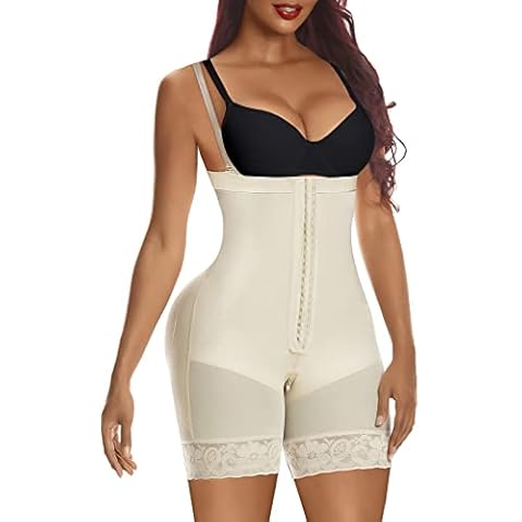 YIANNA Faja Colombiana Reductora Mujer Abdomen Plano Invisible Body Reductor Fajas Reductoras Shapewear Bodysuit Para Vestido Beige M 7243 Cover