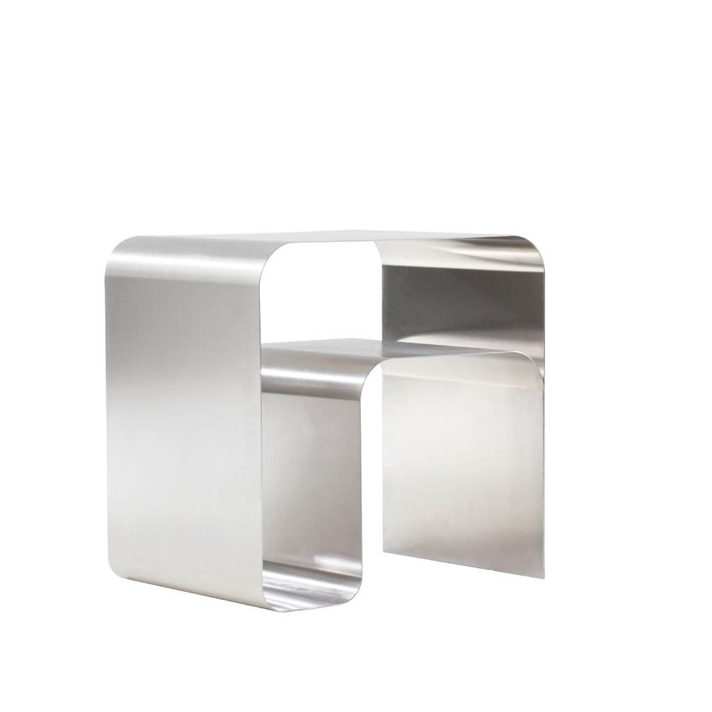 【N2 interior】stainless side table cbzj Minimalist Stainless Steel Square Side Table, 45cm x 35cm