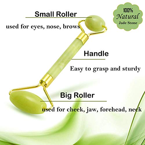 image for Fiezkaa Jade Roller for Face, Facial Massager for Anti Aging, Beauty F