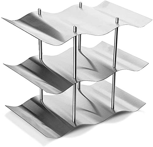 Soporte para botellas de vino de acero inoxidable 3 niveles miniatura 1