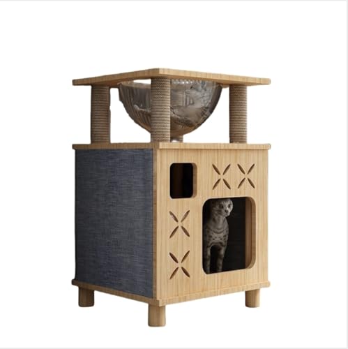 【Zixui】猫部屋付き猫の巣 アクティビティタワー 組み立て簡単 木製 耐久性 M21
