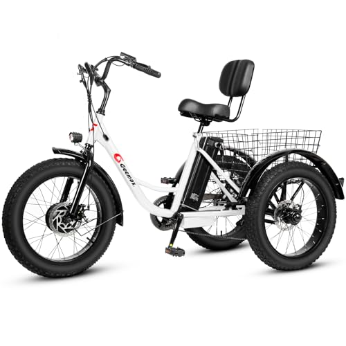 Geemax Electric Tricycle for Adults, 20' x 4.0 Fat Tire Electric Trike, Peak 500W 20MPH 36V 13Ah...