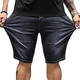3. Lavaggio della macchina. WFEI Jeans da Uomo Pantaloncini Casual Big Bad Man Big Plus Size Denim Shorts Mens Fat Jeans Pantaloni da Uomo Abbigliamento Uomo,Nero,50