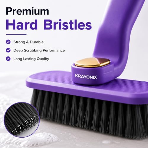 Image of (Pack of 1) Multi-Function Bathroom Plastic Cleaning Brush,Tiles Cleaning Brush,Hard Bristle Rotating Crevice Gap Cleaning Brushes for Bathroom,Floor Cleaner Brush (Multi Colour)