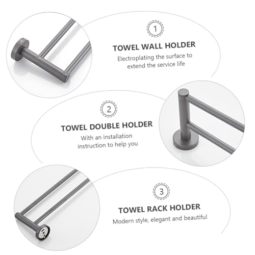 Cintre double pour serviette et étagère murale salle de bain - 4