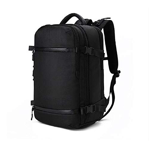 Rucksack Männer Reisetasche Gepäcktasche USB-Ladeanschluss Multifunktionale wasserdichte Laptoptasche-Schwarz_17 Zoll