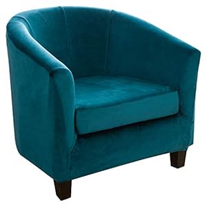 2 Pièces Housse de Fauteuil Cabriolet Chesterfield, OKYUK Housse de Fauteuil Extensible Velours Housse de Canapé Tub Chair Housses de Chaise Lavable Protecteur de Fauteuil – Beige (Vert émeraude)