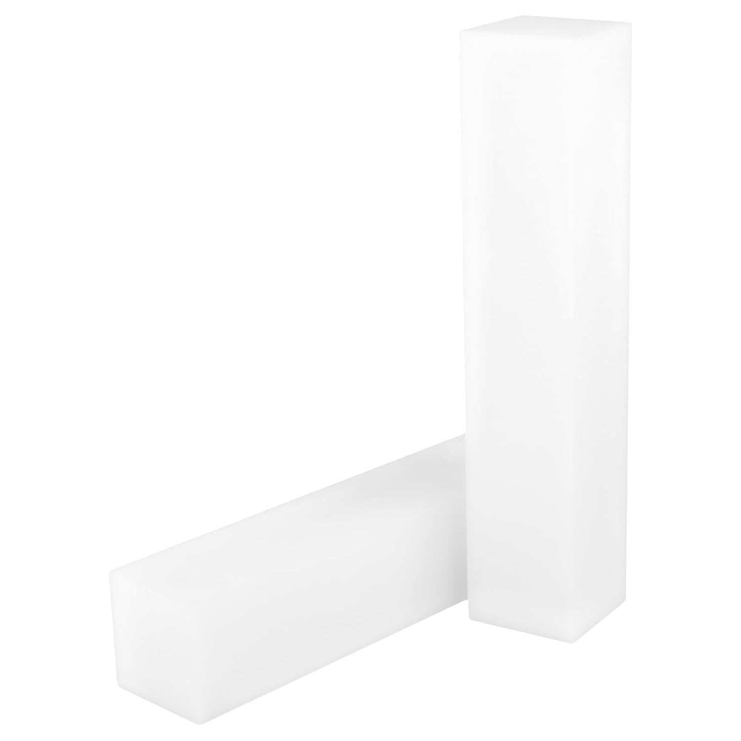 2 PCS Solid Plastic Blocks, 2.36 x 2.36 x 11.8 inch Rectangular White Plastic Tapping Block for Home Floor Improvement, Machining, DIY Projects