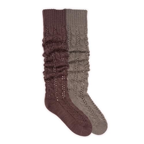 Image of MUK LUKS womens Slouch Knit Cable (2 Pair Pack)