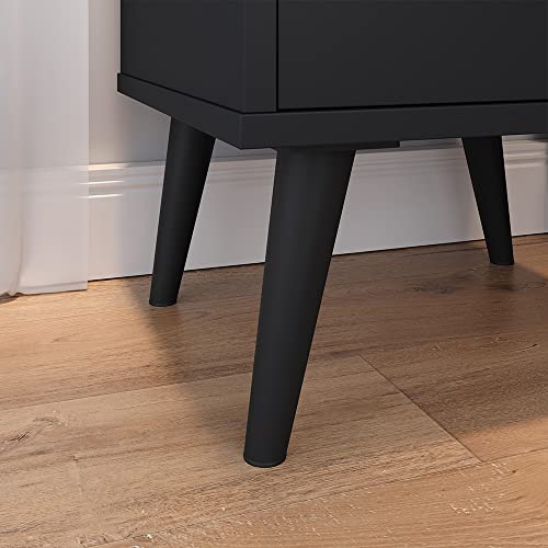 Conjunto com 2 Mesas de cabeceira Estilo Retrô Mesinha Lateral Quarto Cama Com Gaveta e Nicho Para D