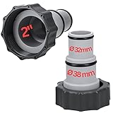 Kalitec Pool Adapter A - Schlauchadapter Pool 38mm und 32mm - Pool Zubehör Schlauchtülle mit Dichtring (2er Set)