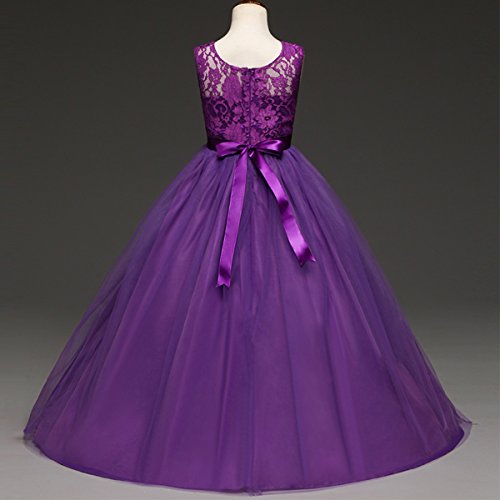 Big Girl Flower Lace Princess Tulle Long Dress for Kids Prom Formal Pageant Dance Gown4