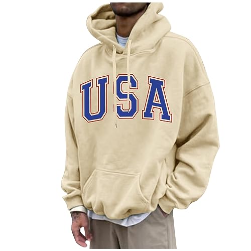 ADHOWBEW Men Hoodies Y2k Outfits Long Sleeve Fall Casual Oversized Drawstring Fashion Oversized Sweatshirt