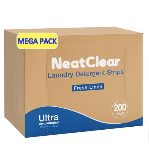 NeatClear Hojas de detergente para ropa a granel, 200 cargas, hipoalergénicas, para viajes, apartamentos, dormitorios, viajes y lavado a mano, ecológicas