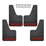 Red Mud Flaps Compatible with Civic Type R Type-R Type-S GX Mugen Si EK9 EP3 FD2 FN2 RR RC GT FK2 FK8 Carbon Fiber Effect Mudguards(4Pcs with Stickers)
