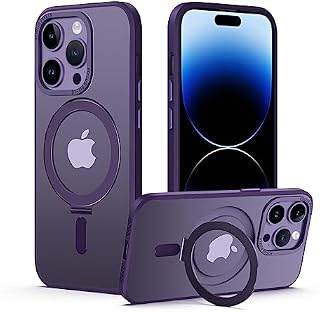 simptech Ultimate Protection Case for iPhone 14 Pro Max Magsafe Compatible with Aerospace Alloy Hidden Stand,Military-Grade Material, X-SHOCK Reinforcement,360° Shockproof Purple