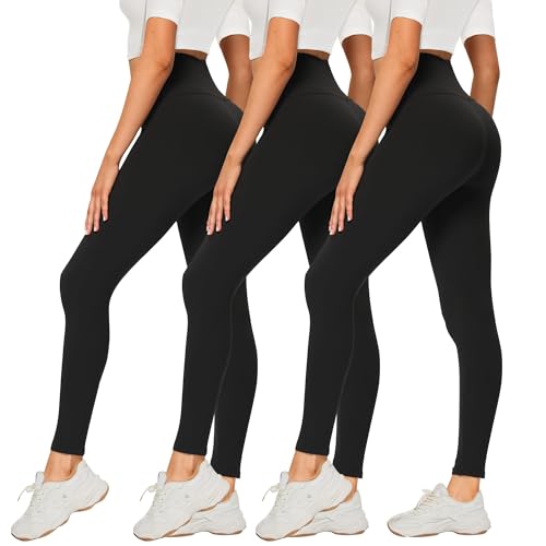 Leggings negros reductor de abdomen mallas elásticas de talla grande pack de 3 DDOBB