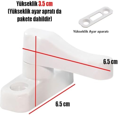 Pvc Basmalı Kapı Pencere Emniyet Kilidi Pimapen Ev Çocuk Bebek Güvenlik Kilidi 4 Adet - Görsel 4