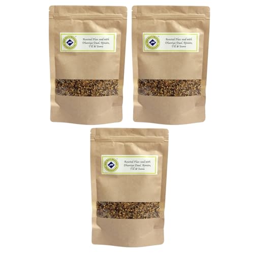 Image of Jyoti Ben's Mukhwas - Roasted Flax seed with Dhaniya Daal, Ajwain, Till(Sesame) & Suwa (Dill Seed) | Digestive Mouth Freshener | Crunchy Mix | Pack of 3