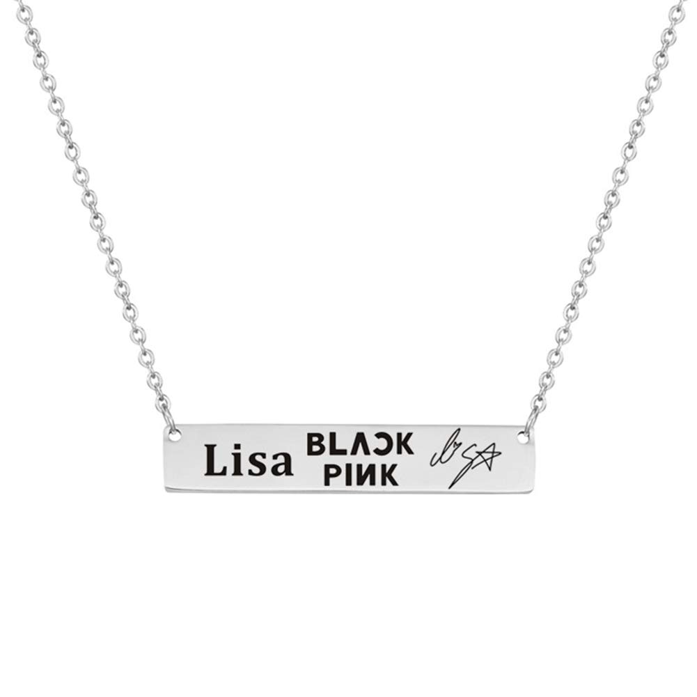 Fancyku- Kpop Blackpink Members Pendant Necklace Fashion Jewelry Silver Titanium Chain Necklaces & Pendants Highlight Your Collarbone( Lisa) (B07QXX85R3) Amazon Price History, Amazon Price Tracker