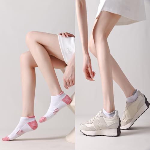 Ankle Socks Women Cushioned Athletic Low Cut Socks Thick Cotton Running Sock Non Slip No Show Sock 6 Pairs3